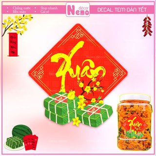 Tem Dán Tết 2026, Decal Dán Tết, Tem Dán Chúc Mừng Năm Mới Trang Trí Hộp Quà, Bánh, Kẹo, Mứt Ngày Tết.