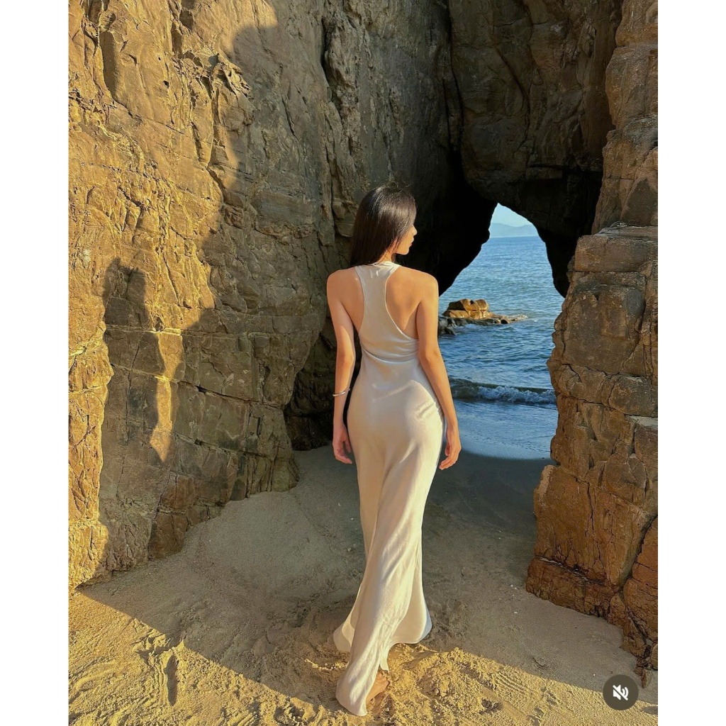 Đầm Lụa 2 Dây Dáng Dài RIDA DRESS Màu Trơn Form Suông SAN Clothings - P89