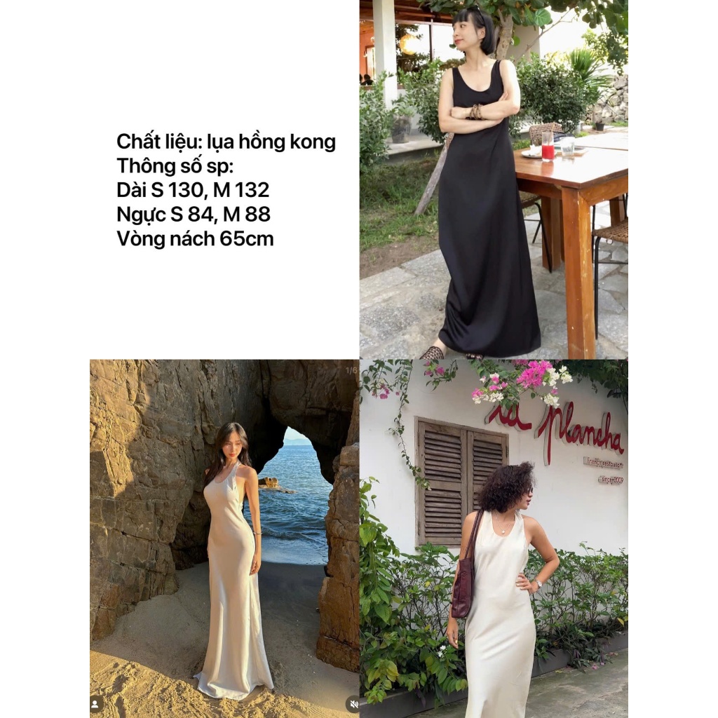 Đầm Lụa 2 Dây Dáng Dài RIDA DRESS Màu Trơn Form Suông SAN Clothings - P89