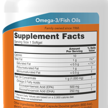 Viên uống dầu cá Now Ultra Omega3 500 EPA/250 DHA giúp tăng cường đề kháng và bổ mắt (90viên/180viên)