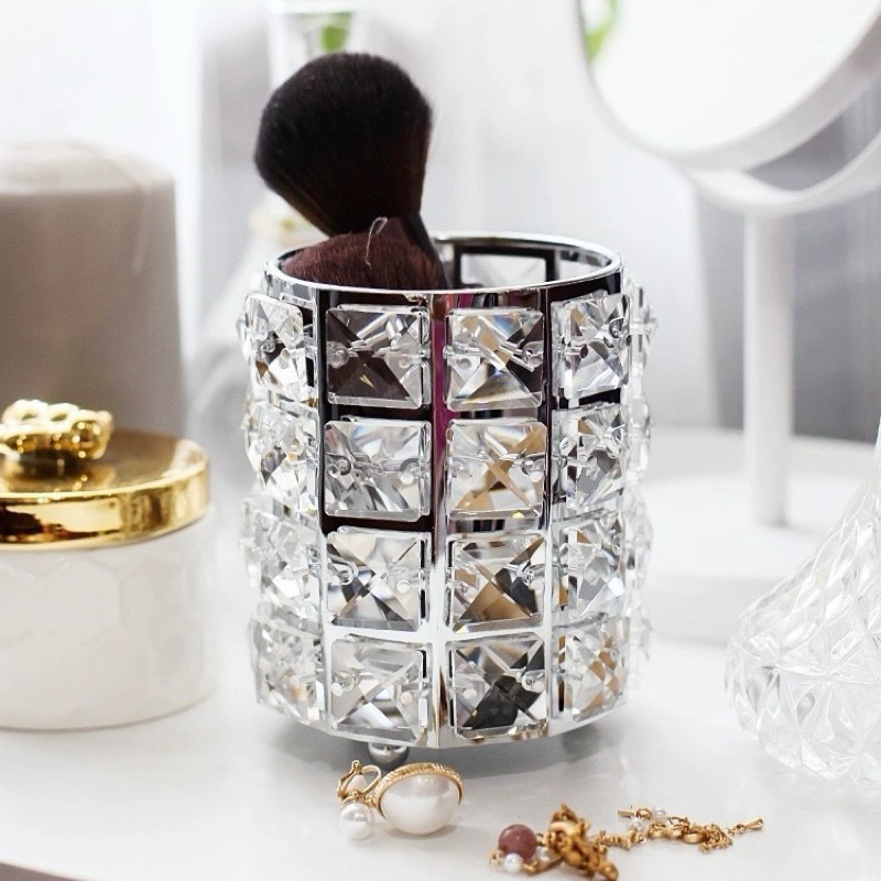 Cốc pha lê đựng bút, cọ trang điểm sang chảnh, deco, chụp ảnh