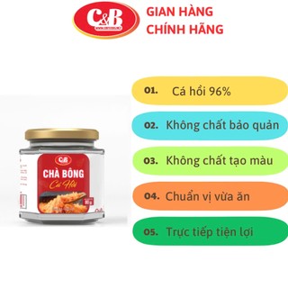 Chà Bông Ruốc Cá Hồi C&B không chất bảo quản, món ăn vặt sạch cho mọi nhà HŨ 80G