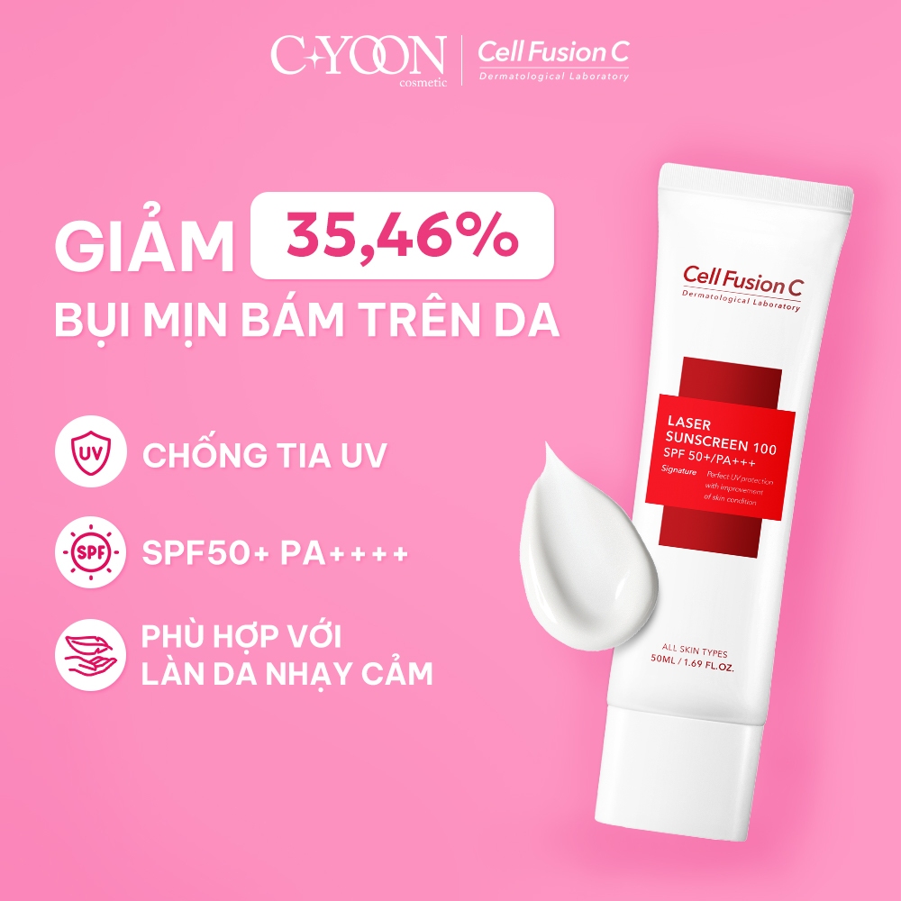 Ảnh Kem chống nắng cho da nhạy cảm Cell Fusion C Laser Sunscreen 100 SPF50+ PA++++ bảo vệ da khỏi tia UV 50ml 3