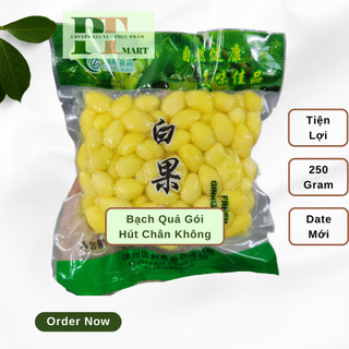 Bạch quả gói 250gr. Hạt bạch quả tươi tách vỏ ép chân không. Nấu chè bạch quả, hầm canh