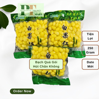 Bạch quả gói 250gr. Hạt bạch quả tươi tách vỏ ép chân không. Nấu chè bạch quả, hầm canh