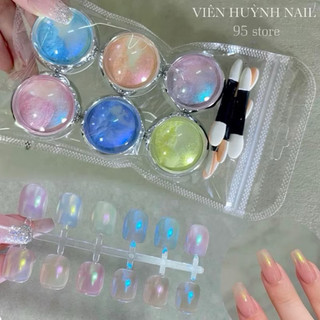 tráng gương nail - set bột chà tráng gương nhiều tông màu siêu sáng