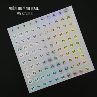 Tem số dán chai sơn , đánh dấu chai sơn gel , từ 1-200