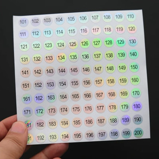 Tem số dán chai sơn , đánh dấu chai sơn gel , từ 1-200