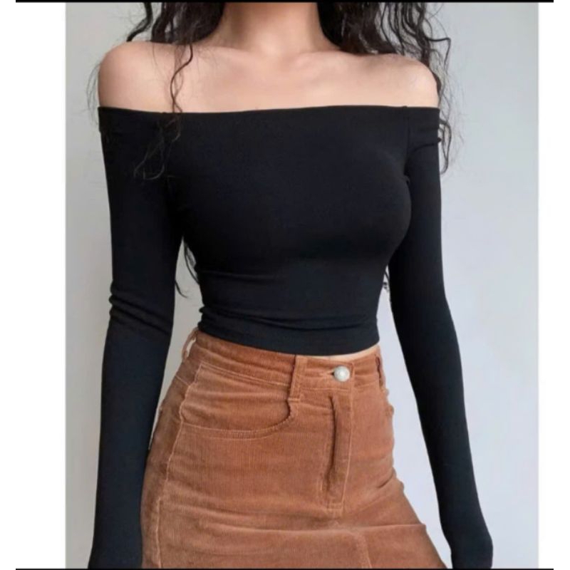 Áo Thun Nữ Trễ Vai Dài Tay Ôm Sát Tôn Dáng Basic Áo Kiểu Trễ Vai Dài Tay SeXy TingTing 88