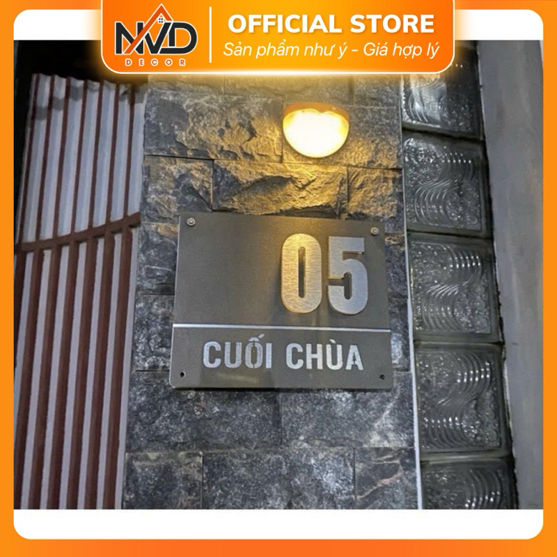 BẢNG, BIỂN SỐ NHÀ. Alcorest + Mica ghi , số nổi , ngoài trời sang trọng tinh tế