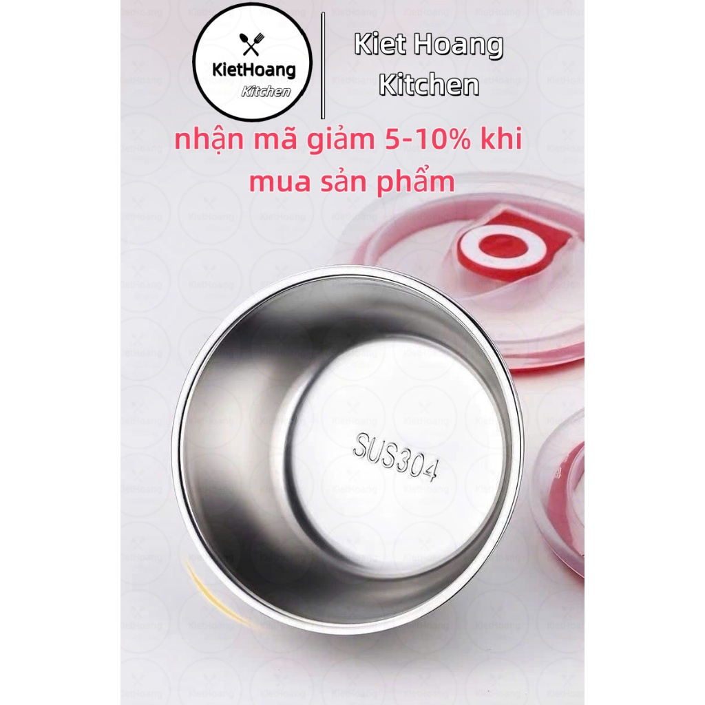 Bát inox 304 có nắp chống tràn 200ml KietHoang bát đựng nước chấm, đựng ...