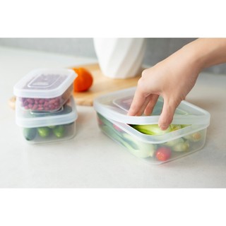 Bộ hộp thực phẩm chữ nhật Hokori Việt Nhật, Hộp bảo quản thức ăn, đồ đông lạnh an toàn tiện lợi 6533