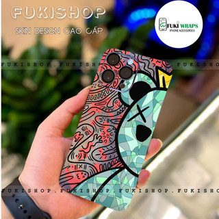 Miếng dán Skin Mặt lưng Sau full viền Gấu MS01 Dành Cho 16 pro max 15 pro max 14 pro max 13 pro max