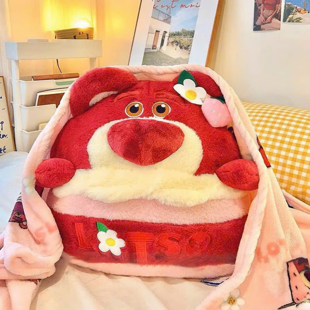 Gấu Bông Có Chăn Mềm Gối Kèm Chăn Hình Nhân Vật Hoạt Hình Nổi Tiếng Cho Người Làm Văn Phòng Và Cho Bé