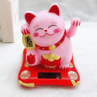 Tượng Mèo Thần Tài Vẫy Tay May Mắn Tích Hợp Năng Lượng Mặt Trời Trang Trí Bàn Làm Việc,Bàn Học Hoặc Để Trên Ô Tô