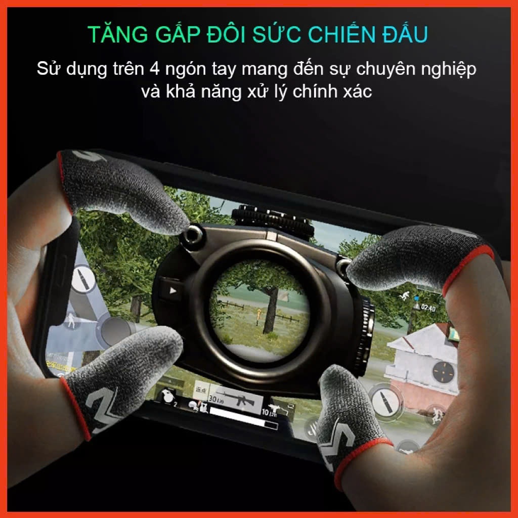 Bao Tay Chơi Game FF, Pubg, Liên Quân Cao Cấp Găng tay Chống Mồ Hôi, Siêu Nhạy, Bằng Sợi Carbon