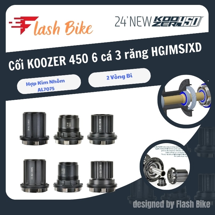 Cối Xe Đạp KOOZER XM450 6 Cá 3 Răng 120 Click HG/MS/XD 8-12s Tương ...