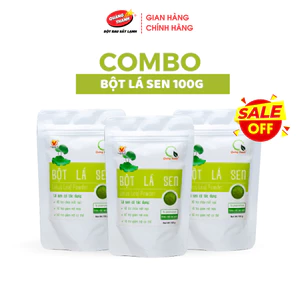 Bột Lá Sen Quảng Thanh, Sấy Lạnh Nguyên Chất Túi 100g