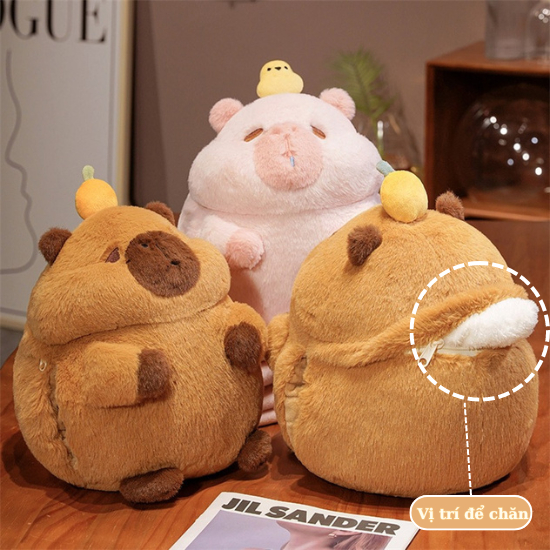 Capybara Có Mềm Gầu Bông Capybara Kèm Chăn Tiện Lợi Bộ Chăn Gối Văn Phòng Gấu Bông 3 in 1 Cao Cấp