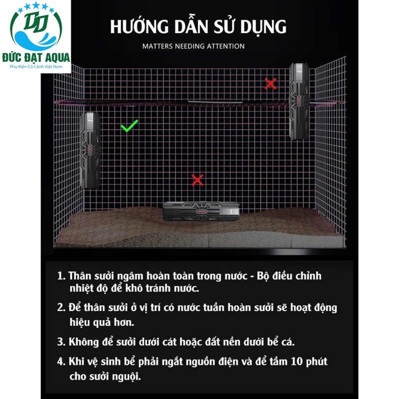 Máy sưởi bể cá Baoyu BY-E400 &  E600 - 600W-800W-1000W-1200W-1500W Bảo hành 1 năm 8