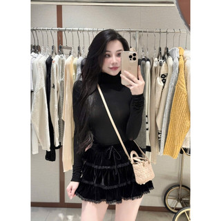 •𝙆𝙞𝙣𝙜𝙨𝙝𝙤𝙥𝙗𝙚𝙖𝙪𝙩𝙮•Áo Giấy Mỏng Cổ Lọ Chuẩn Tag WU3 L1