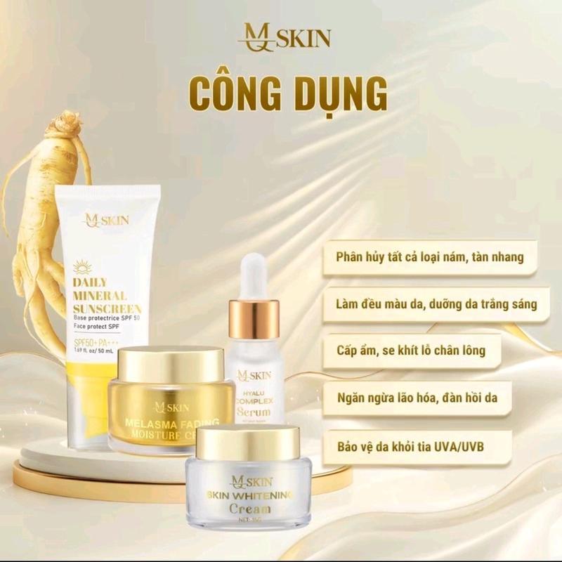 Ảnh Combo Tái Tạo Da Mặt MQ Skin Sâm Vàng: Cao Nám, Face Ngày, Serum,Kem Chống Nắng Bảo Vệ Da 3