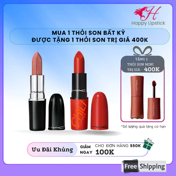 Son thỏi mac dòng Ximal mới, dòng Powder kiss, Retro Matte siêu lì mịn, Happy Lipstick