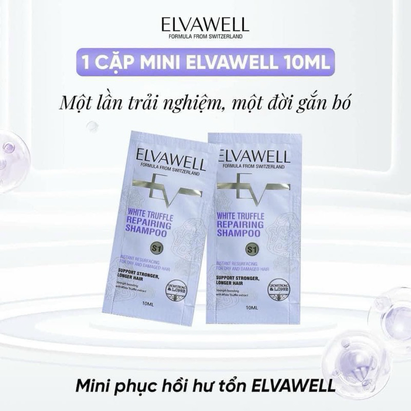 Dầu xả tóc mini 10ml Elvawell (trắng tóc gàu) hạn sử dụng 2028 IS410