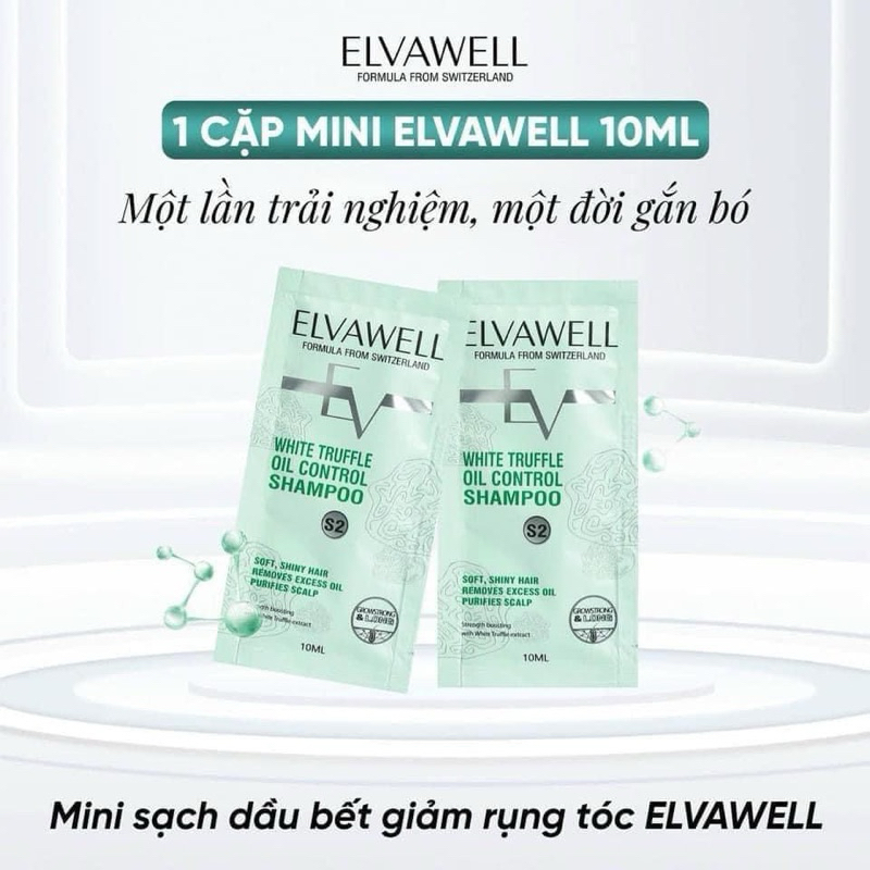 Dầu xả tóc mini 10ml Elvawell (trắng tóc gàu) hạn sử dụng 2028 IS410