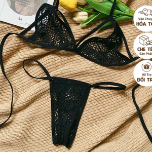 BK021 - Bộ đồ lót ren lọt khe gồm quần lót và áo lót nữ - Kellywang