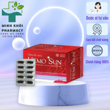 Viên Bổ Máu Hemo Sun - Bổ Sung Sắt Cho Người Thiếu Máu, Không Gây Táo Bón-MKPMC