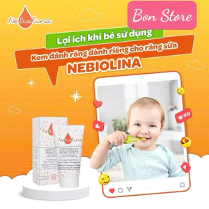 Kem đánh răng hữu cơ nebiolina làm sạch răng và nướu cho bé 50ml - Nhập khẩu Ý