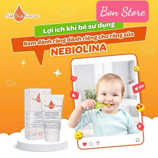 Kem đánh răng hữu cơ nebiolina làm sạch răng và nướu cho bé 50ml - Nhập khẩu Ý