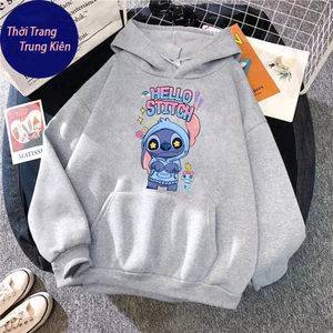 Áo Hoodie - Hình Gấu Xanh Hello Stitch Siêu Đáng Yêu Dành Cho Bé Yêu, Phong Cách Hàn Quốc (M 134)