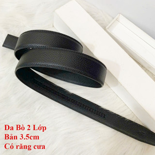 Dây lưng nam không mặt lẻ thay thế da bò bản 3,5cm dùng cho khoá gạt và khoá lăn thatlungvidanamnu