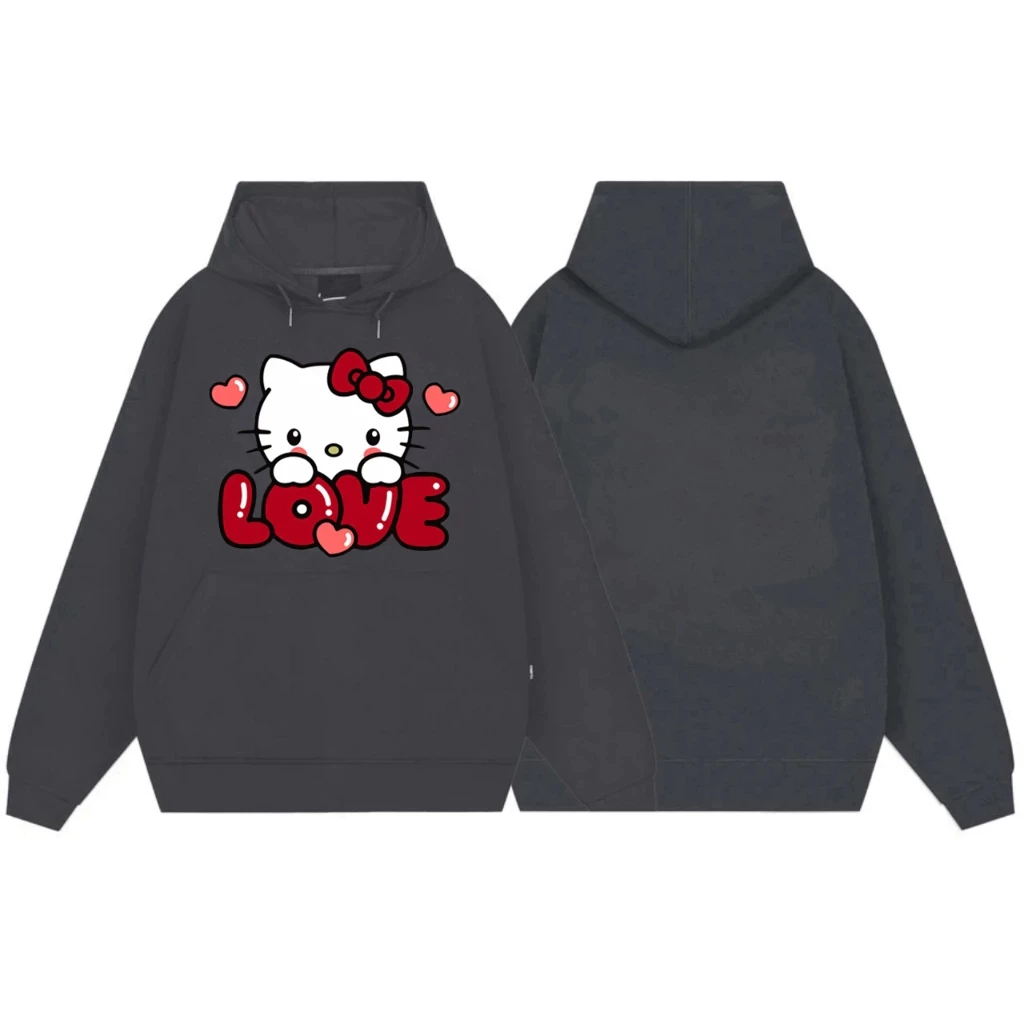Áo Hoodie Dành Cho Bé Trai Và Bé Gái, Chất Vải Nỉ , Hình Hello Kitty Love Đáng Yêu Hot Trend (M 143)