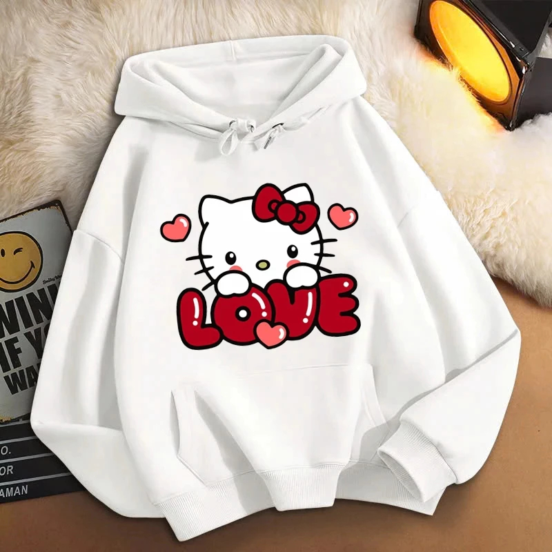 Áo Hoodie Dành Cho Bé Trai Và Bé Gái, Chất Vải Nỉ , Hình Hello Kitty Love Đáng Yêu Hot Trend (M 143)