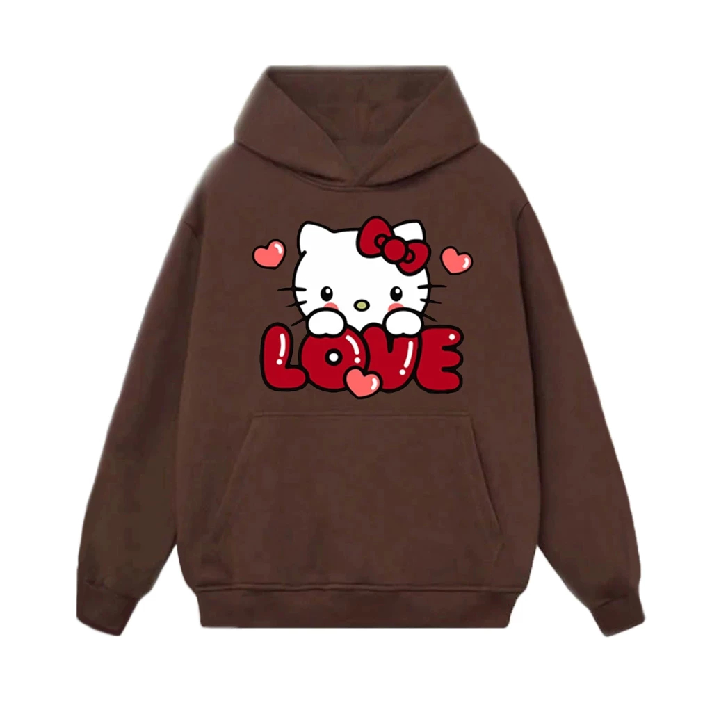 Áo Hoodie Dành Cho Bé Trai Và Bé Gái, Chất Vải Nỉ , Hình Hello Kitty Love Đáng Yêu Hot Trend (M 143)