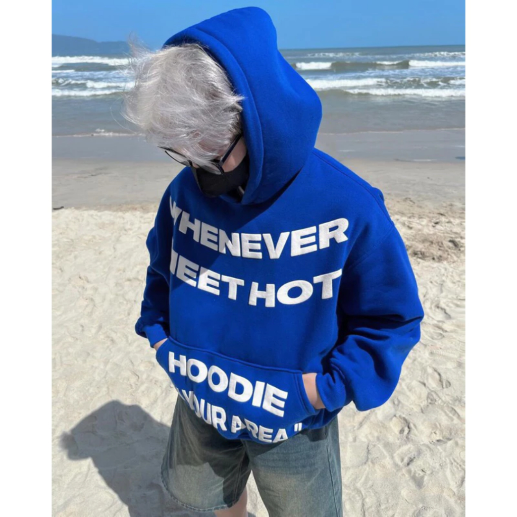 Áo khoác nam Hoodie WHENEVER Nỉ Bông IN NỔI Form Rộng Nữ mùa đông cặp đôi Unisex dáng boxy  UNISEX 02 SSL