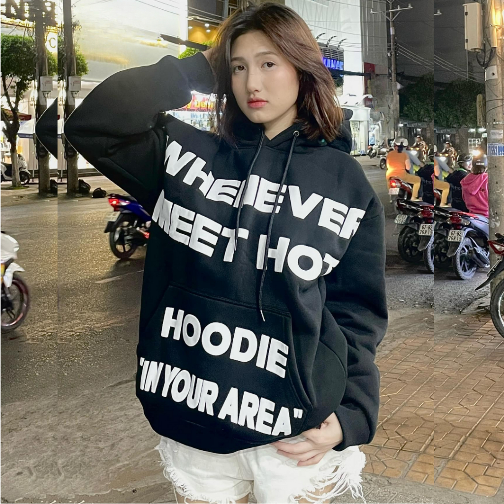 Áo khoác nam Hoodie WHENEVER Nỉ Bông IN NỔI Form Rộng Nữ mùa đông cặp đôi Unisex dáng boxy  UNISEX 02 SSL