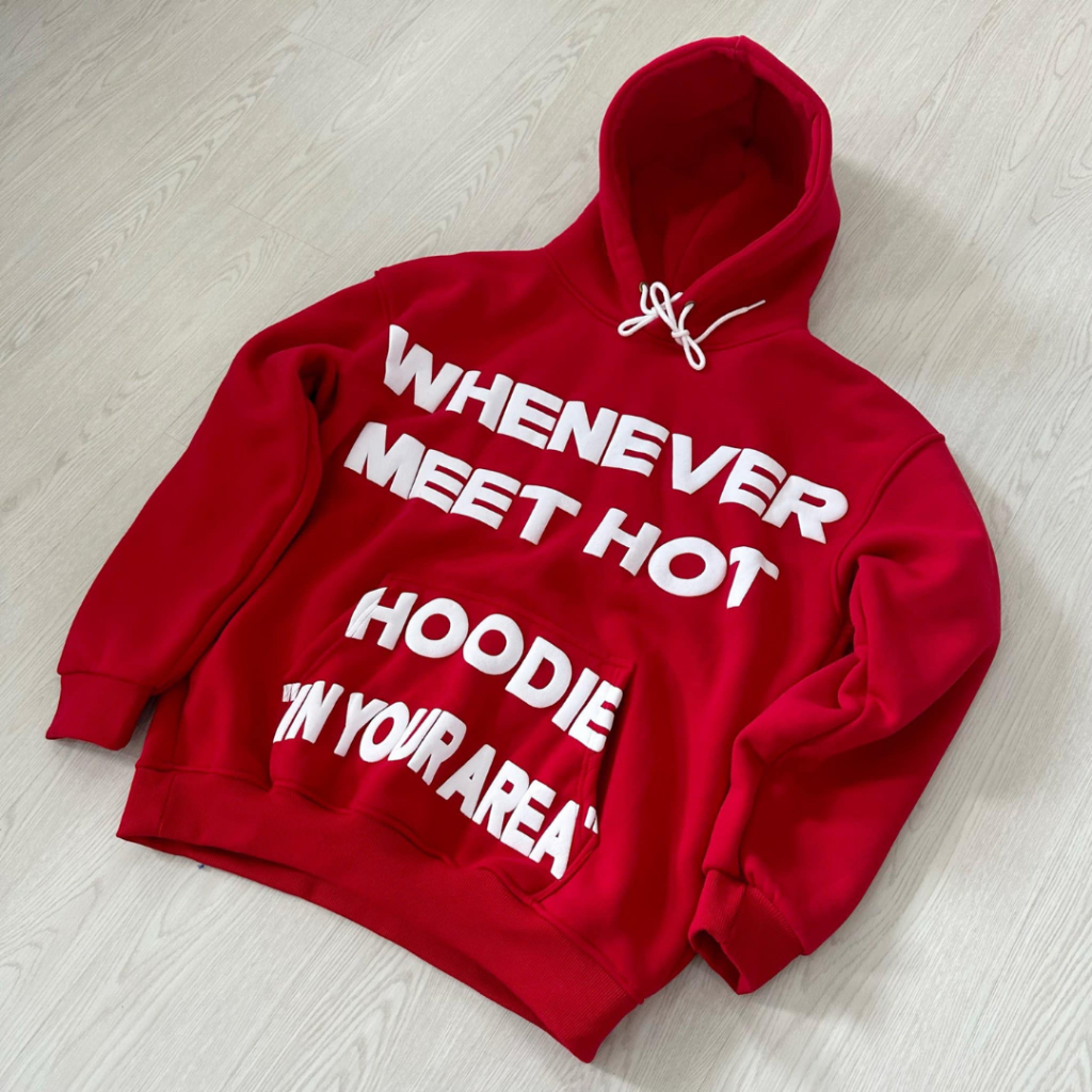 Áo khoác nam Hoodie WHENEVER Nỉ Bông IN NỔI Form Rộng Nữ mùa đông cặp đôi Unisex dáng boxy  UNISEX 02 SSL