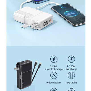Sạc dự phòng kiêm bộ sạc 20000mAh Remax RPP-267 sạc iTáo 15 16, có giá đỡ, sạc nhanh PD 20W QC 22.5W, chân cắm 220V