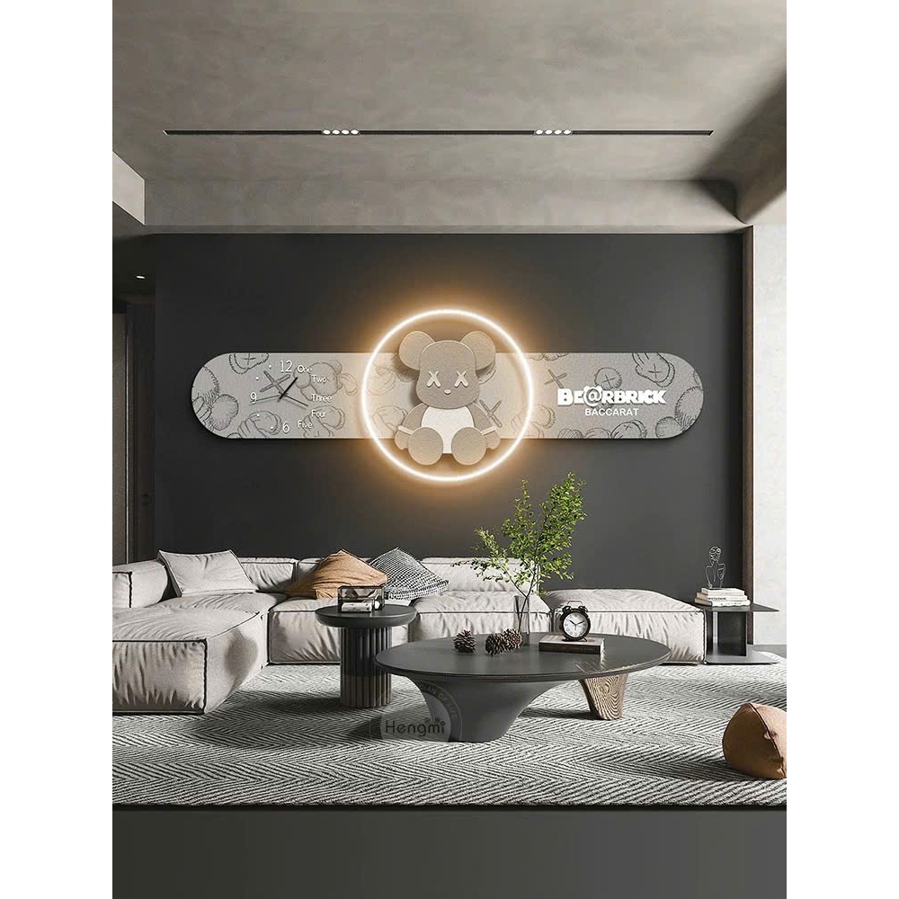 Tranh gấu bearick Mica trong suốt 2 lớp, treo phòng khách, trang trí quán cafe, shop thời trang