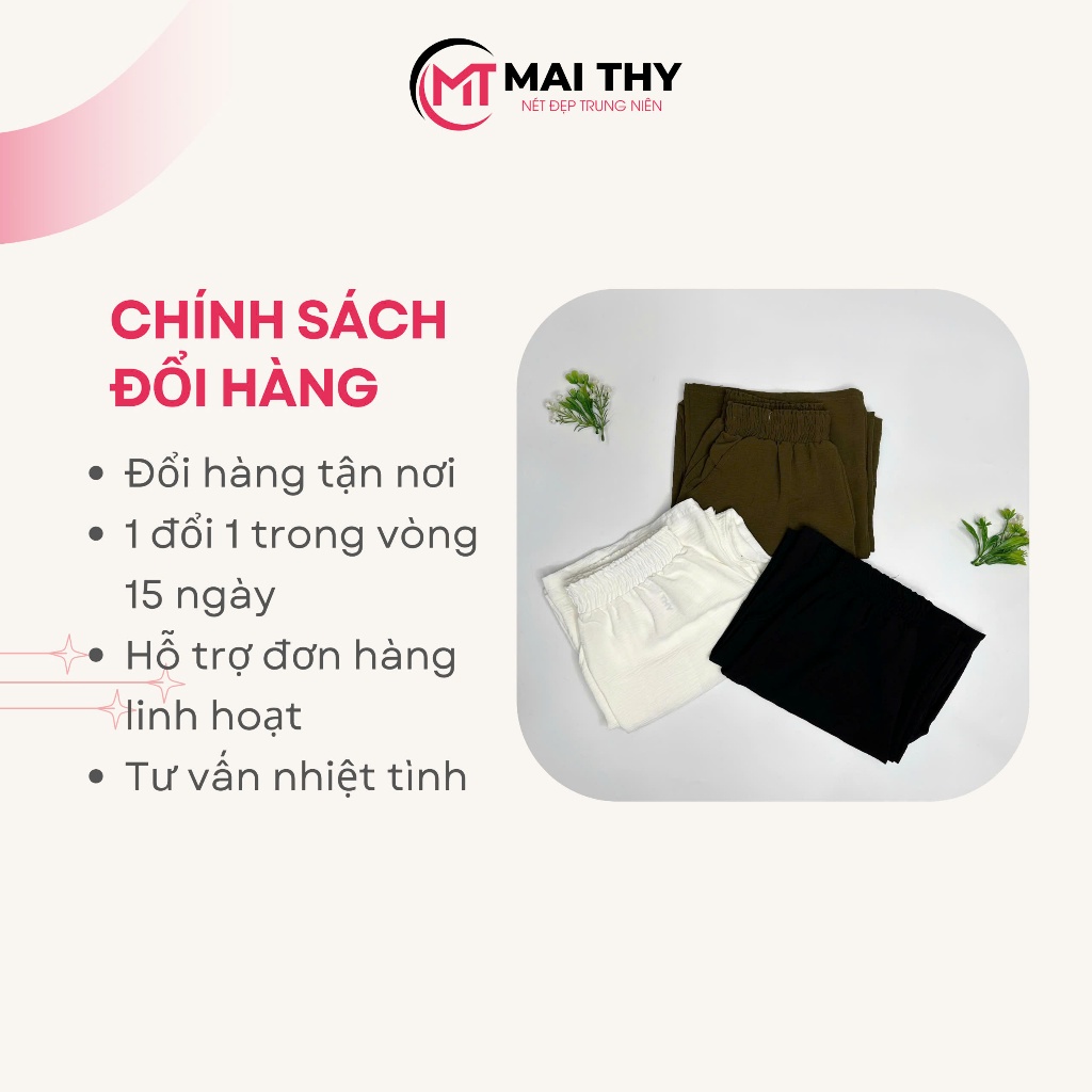 Ảnh Quần Trung Niên MAI THY Q019, Mẫu Form Suông Ống Rộng Bigsize Chất Đũi Sang Trọng | Đồ Trung Niên U40 1