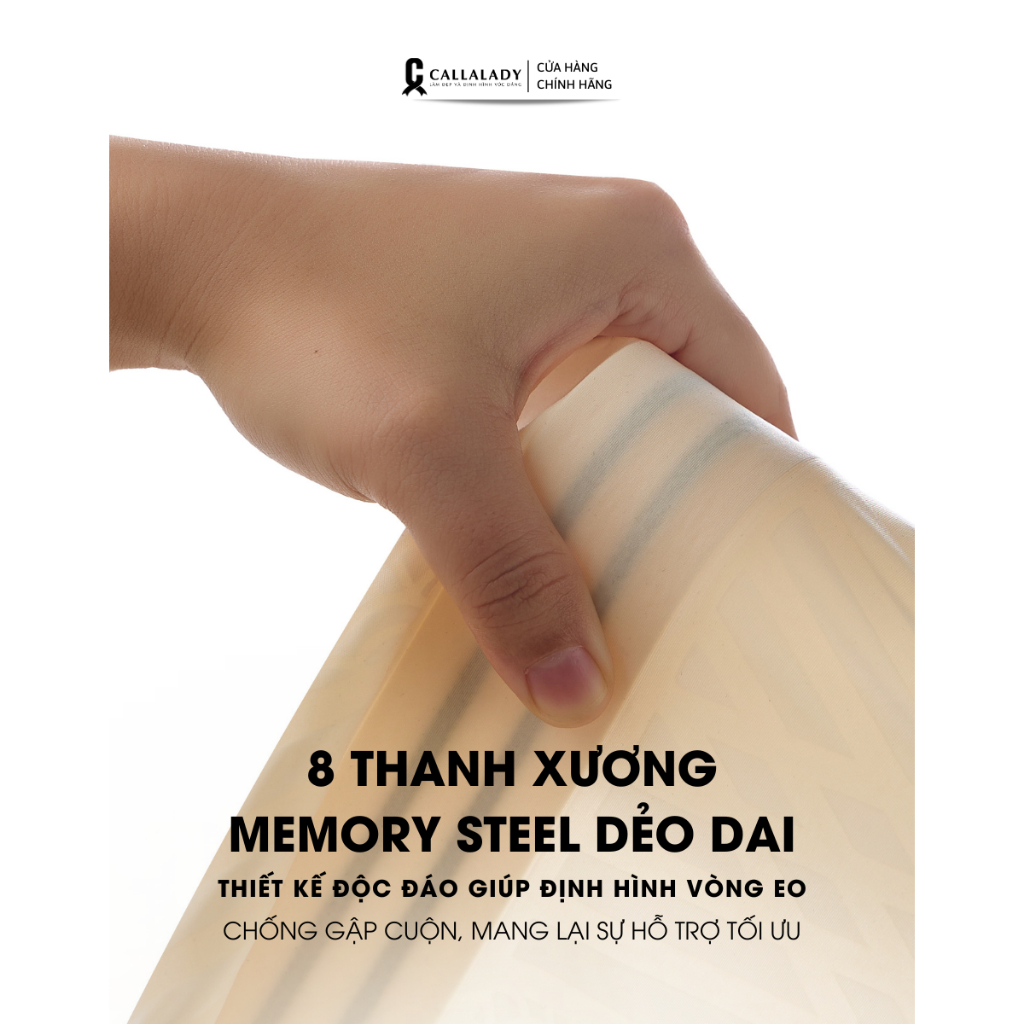Đai nịt bụng giảm mỡ sau sinh Callalady latex nịt bụng định hình eo siết bụng chống cuộn vải đúc su siêu mỏng DDK