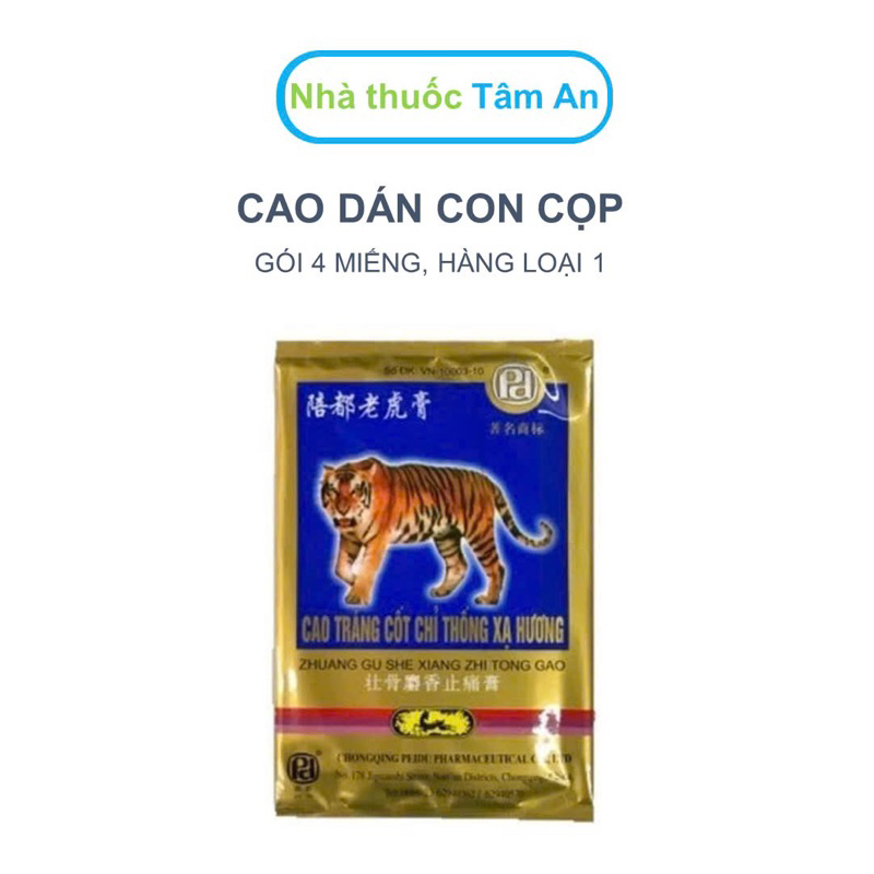 Cao Dán Con Cọp 7 chữ, Cao tráng cốt chỉ thống xạ hương (gói 4 miếng ...