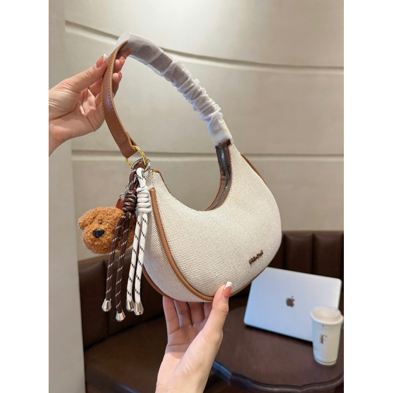 Túi Xách Kẹp Nách Chio’2nđ Size 20 Kèm Móc Gấu Cực Xinh Kèm Dây Đeo Chéo Hot Hit (Freeship)