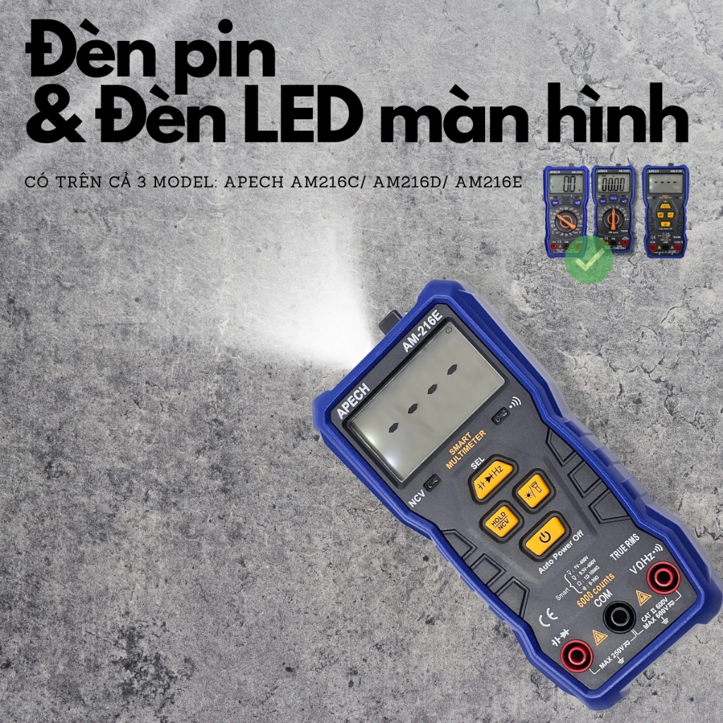 Đồng hồ vạn năng TỰ ĐỘNG ĐO APECH AM216C - Anh Phát