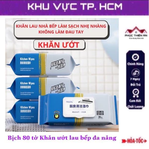 Bịch 80 Khăn ướt lau bếp, lau đồ vật đa năng - lau sạch hiệu quả, an toàn cho da