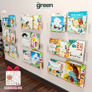Giá Để Sách Trong Suốt Dán Tường GreenHome, Kệ Đựng Truyện Cho Bé Chất Liệu Nhựa Acrylic